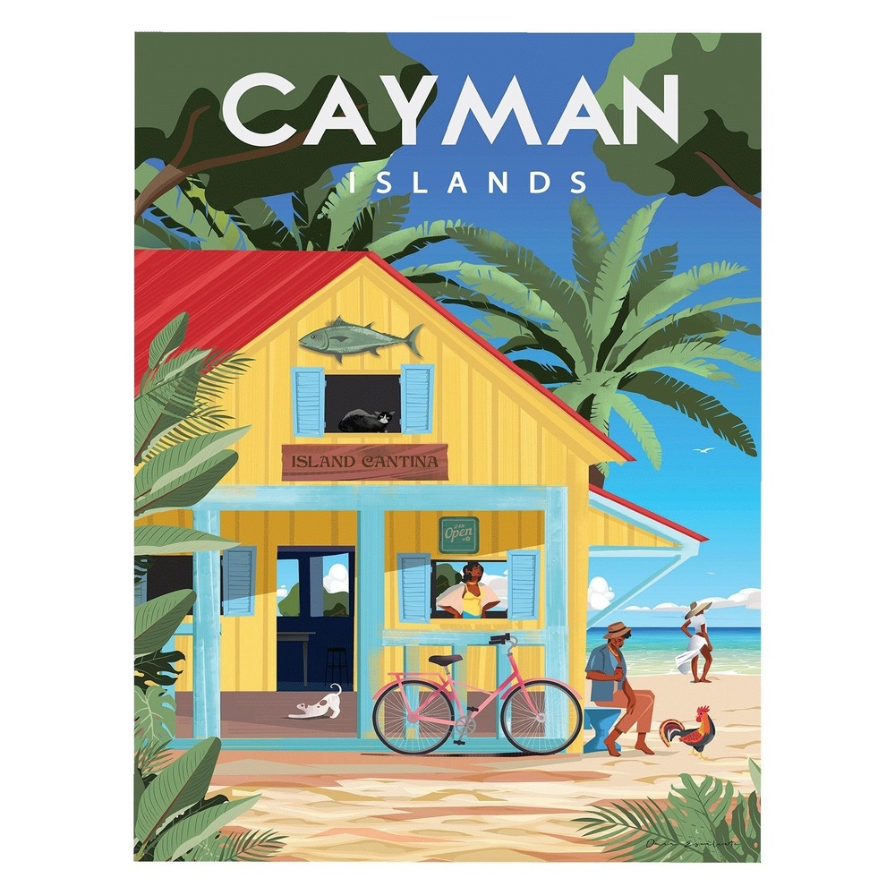 Cayman Islands Beach House Play Poster - Yellow